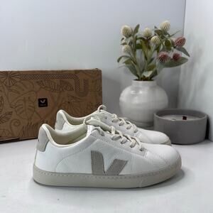 Veja Esplar Logo Leather Sneaker Extra White/Natural Women's 5M Light wear